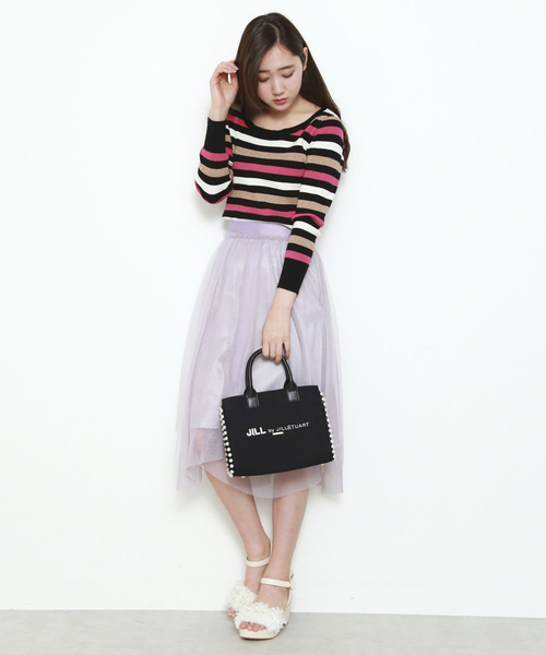 JILL by JILL STUART(ジルバイジルスチュアート)の「【CanCam 5月号掲載】パールライントートバッグ(小)(トートバッグ・レディース・ブラック/グレー/ピンク・フリ-)」の13枚目の写真