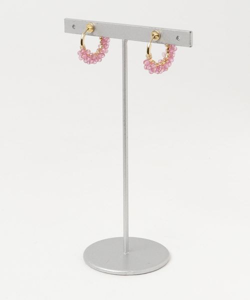 tone(トーン)の「【marinaJEWELRY】宝石質Pink Topaz pavé earring(イヤリング・レディース・ピンク・FREE)」の2枚目の写真