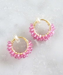 【marinaJEWELRY】宝石質Pink Topaz pavé earring