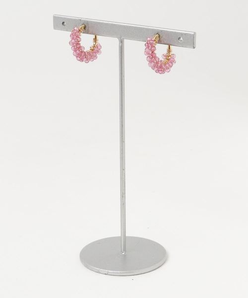 tone(トーン)の「【marinaJEWELRY】宝石質Pink Topaz pavé earring(イヤリング・レディース・ピンク・FREE)」の3枚目の写真