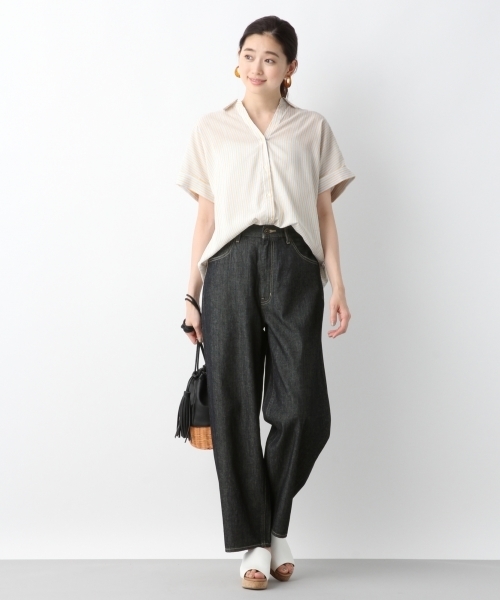 LEPSIM（レプシィム）の「3WAYアソートガラシャツSS　795649（シャツ/ブラウス・レディース・オレンジ系その他/ストライプ/ホワイト系その他/パープル系その他・FREE）」の9枚目の写真