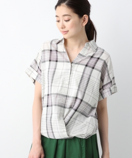 LEPSIM（レプシィム）の「3WAYアソートガラシャツSS　795649（シャツ/ブラウス・レディース・オレンジ系その他/ストライプ/ホワイト系その他/パープル系その他・FREE）」の13枚目の写真