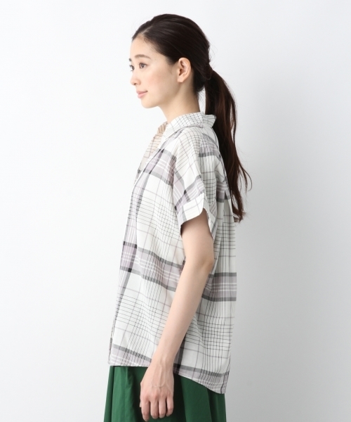 LEPSIM（レプシィム）の「3WAYアソートガラシャツSS　795649（シャツ/ブラウス・レディース・オレンジ系その他/ストライプ/ホワイト系その他/パープル系その他・FREE）」の15枚目の写真