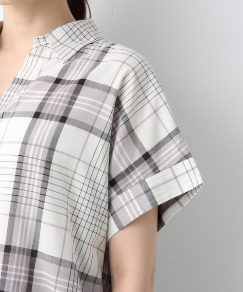 LEPSIM（レプシィム）の「3WAYアソートガラシャツSS　795649（シャツ/ブラウス・レディース・オレンジ系その他/ストライプ/ホワイト系その他/パープル系その他・FREE）」の18枚目の写真