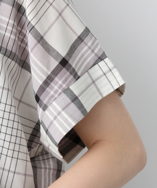 LEPSIM（レプシィム）の「3WAYアソートガラシャツSS　795649（シャツ/ブラウス・レディース・オレンジ系その他/ストライプ/ホワイト系その他/パープル系その他・FREE）」の19枚目の写真