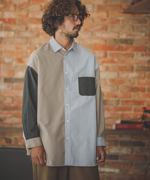 ANGENEHM（アンゲネーム）の「ms3550-Crazy Over Shirts シャツ(MADE IN JAPAN)（シャツ/ブラウス・メンズ・ベージュ/ブルー・S/M/L）」の2枚目の写真