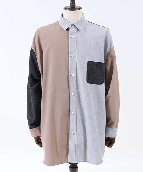 ANGENEHM（アンゲネーム）の「ms3550-Crazy Over Shirts シャツ(MADE IN JAPAN)（シャツ/ブラウス・メンズ・ベージュ/ブルー・S/M/L）」の5枚目の写真