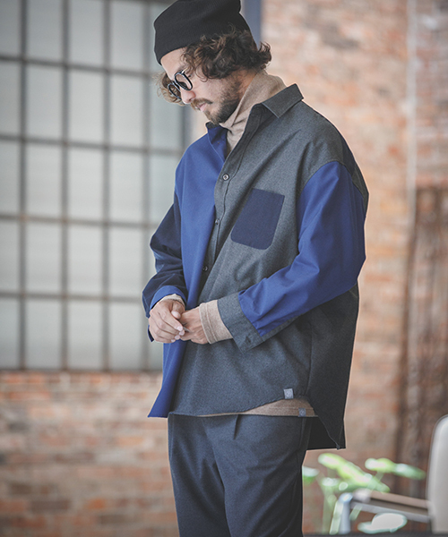 ANGENEHM（アンゲネーム）の「ms3550-Crazy Over Shirts シャツ(MADE IN JAPAN)（シャツ/ブラウス・メンズ・ベージュ/ブルー・S/M/L）」の13枚目の写真