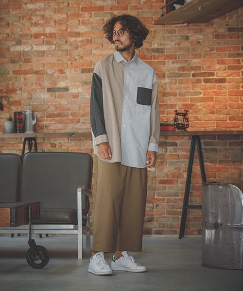 ANGENEHM（アンゲネーム）の「ms3550-Crazy Over Shirts シャツ(MADE IN JAPAN)（シャツ/ブラウス・メンズ・ベージュ/ブルー・S/M/L）」の14枚目の写真