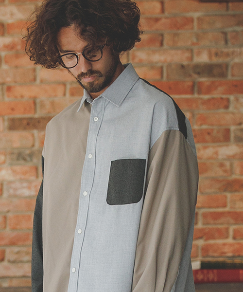 ANGENEHM（アンゲネーム）の「ms3550-Crazy Over Shirts シャツ(MADE IN JAPAN)（シャツ/ブラウス・メンズ・ベージュ/ブルー・S/M/L）」の15枚目の写真