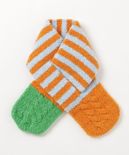 RAGMART（ラグマート）の「ボーダーマシュマロマフラー（マフラー・キッズ・イエロー/オレンジ/ブルー・S/M）」の3枚目の写真