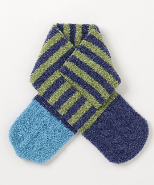 RAGMART（ラグマート）の「ボーダーマシュマロマフラー（マフラー・キッズ・イエロー/オレンジ/ブルー・S/M）」の2枚目の写真