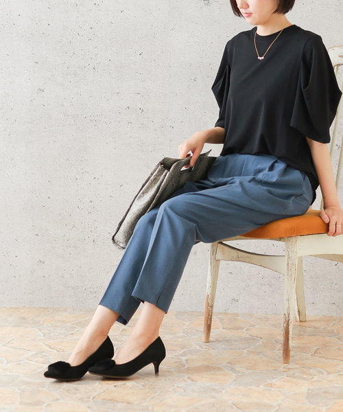 menue(メヌエ)の「イイ女ポインテッド ファーデザインパンプス(パンプス・レディース・ブラック/グレイッシュベージュ/ネイビー/ライトグレー/エンジ/チェック・21.5cm/22.5cm/22cm/23.5cm/23cm/24.5cm/24cm/25.5cm/25cm/26.0cm)」の8枚目の写真