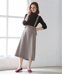 coen | 【2WAY】チェックロングフレアスカート ( ジャンパースカート )(スカート)