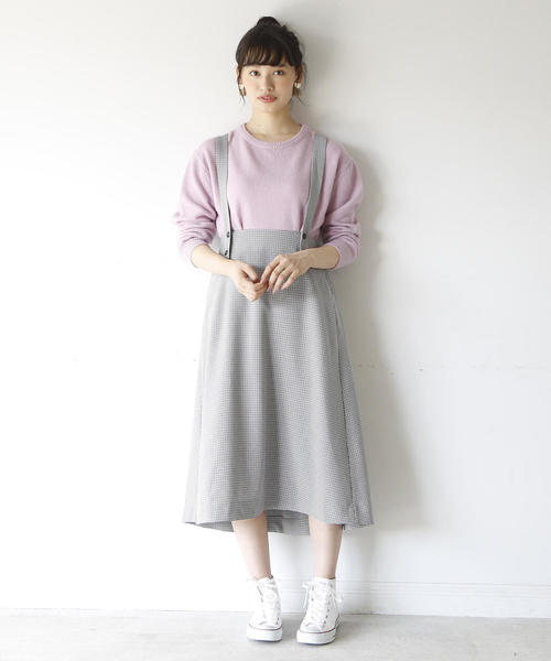 coen（コーエン）の「【2WAY】チェックロングフレアスカート ( ジャンパースカート )（スカート・レディース・ブラウン/ブラック・MEDIUM/LARGE）」の5枚目の写真