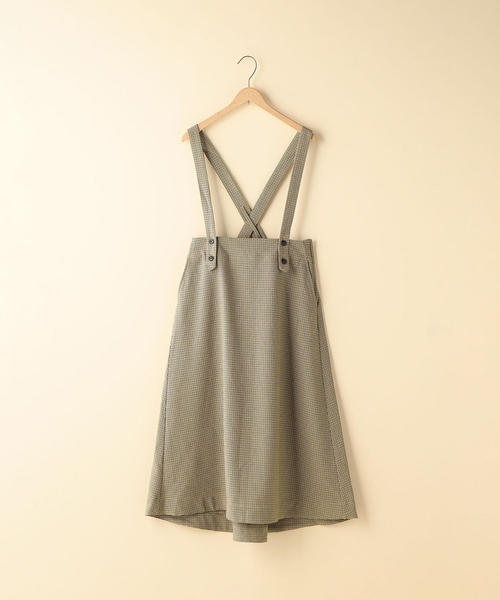 coen（コーエン）の「【2WAY】チェックロングフレアスカート ( ジャンパースカート )（スカート・レディース・ブラウン/ブラック・MEDIUM/LARGE）」の10枚目の写真