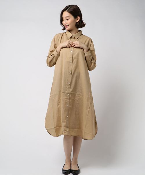 koe(コエ)の「・リラックスシャツワンピース ●(ワンピース・レディース・ベージュ/カーキ/ベージュ系その他4/ブルー系その他5・FREE)」の14枚目の写真