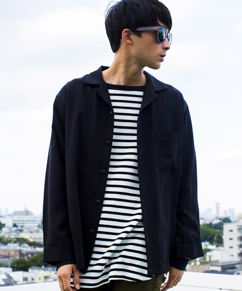 WEGO(ウィゴー)の「WEGO/フィブリルオープンカラーシャツ(シャツ/ブラウス・メンズ・ブラック/パープル/ブラウン/ピンク/グリーン系その他/ワイン・MEDIUM/LARGE)」の2枚目の写真