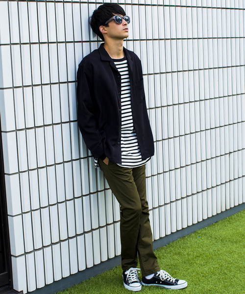 WEGO(ウィゴー)の「WEGO/フィブリルオープンカラーシャツ(シャツ/ブラウス・メンズ・ブラック/パープル/ブラウン/ピンク/グリーン系その他/ワイン・MEDIUM/LARGE)」の10枚目の写真