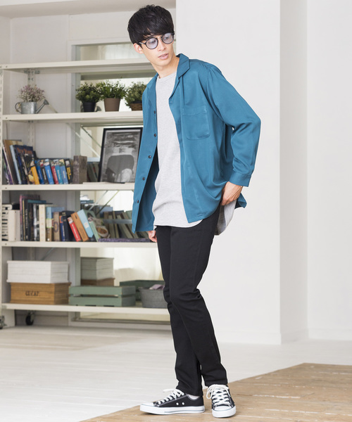 WEGO(ウィゴー)の「WEGO/フィブリルオープンカラーシャツ(シャツ/ブラウス・メンズ・ブラック/パープル/ブラウン/ピンク/グリーン系その他/ワイン・MEDIUM/LARGE)」の17枚目の写真