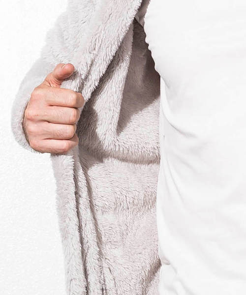 1piu1uguale3 RELAX(ウノピュウノウグァーレトレリラックス)の「1PIU1UGUALE3 RELAX(ウノピゥウノウグァーレトレ)両面ボアフリースガウンコート(カーディガン/ボレロ・メンズ・ブラック/グレー/ネイビー・SMALL/MEDIUM/LARGE/X-LARGE/XX-LARGE)」の14枚目の写真