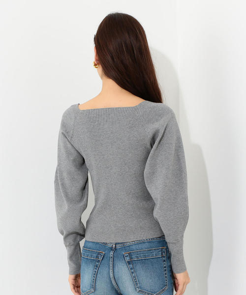 Jewel Changes（ジュエルチェンジズ）の「CS R/PE リブ スクエアネック カーディガン（カーディガン/ボレロ・レディース・ロイヤルブルー/グレー/レッド・FREE）」の10枚目の写真