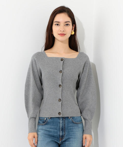 Jewel Changes（ジュエルチェンジズ）の「CS R/PE リブ スクエアネック カーディガン（カーディガン/ボレロ・レディース・ロイヤルブルー/グレー/レッド・FREE）」の11枚目の写真