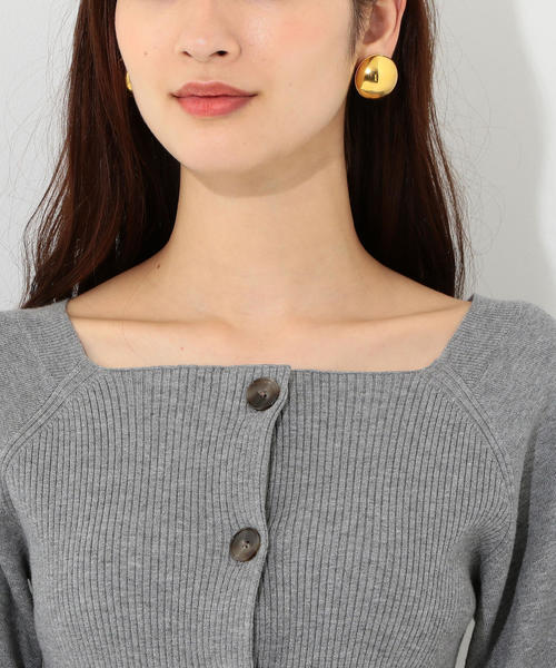 Jewel Changes（ジュエルチェンジズ）の「CS R/PE リブ スクエアネック カーディガン（カーディガン/ボレロ・レディース・ロイヤルブルー/グレー/レッド・FREE）」の4枚目の写真