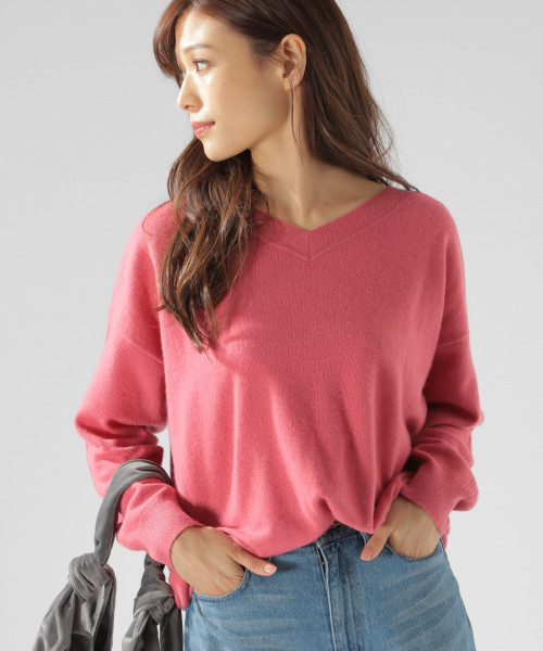 BAYFLOW（ベイフロー）の「[洗えるニット]カシミア混2WAYニットプルオーバー（ニット/セーター・レディース・セージグリーン/オフホワイト/グレー/ピンク/イエロー/ブルー・MEDIUM/SMALL）」の6枚目の写真