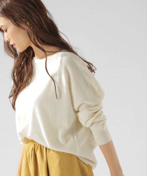 BAYFLOW（ベイフロー）の「[洗えるニット]カシミア混2WAYニットプルオーバー（ニット/セーター・レディース・セージグリーン/オフホワイト/グレー/ピンク/イエロー/ブルー・MEDIUM/SMALL）」の12枚目の写真