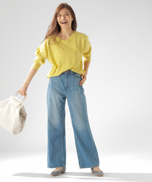 BAYFLOW（ベイフロー）の「[洗えるニット]カシミア混2WAYニットプルオーバー（ニット/セーター・レディース・セージグリーン/オフホワイト/グレー/ピンク/イエロー/ブルー・MEDIUM/SMALL）」の13枚目の写真