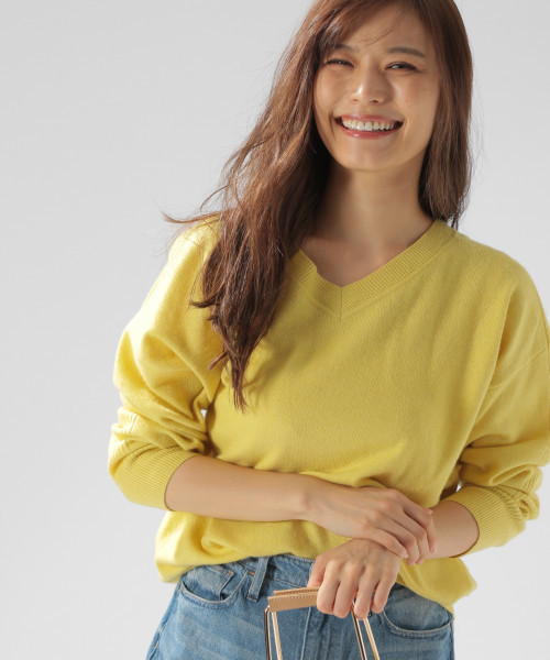 BAYFLOW（ベイフロー）の「[洗えるニット]カシミア混2WAYニットプルオーバー（ニット/セーター・レディース・セージグリーン/オフホワイト/グレー/ピンク/イエロー/ブルー・MEDIUM/SMALL）」の15枚目の写真