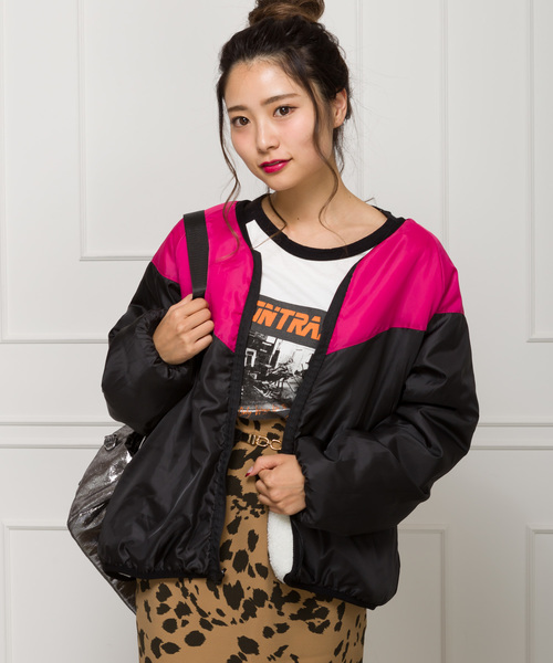 SpRay（スプレイ）の「ボアリバーシブルブルゾン（ブルゾン・レディース・ホワイト×ブラック/ホワイト系その他/ブラック系その他/グレー系その他/ベージュ系その他/ホワイト系その他2/ホワイト系その他3/ホワイト系その他4/ホワイト系その他5/ホワイト×ピンク/ブラック×ブラック・FREE/SMALL）」の16枚目の写真