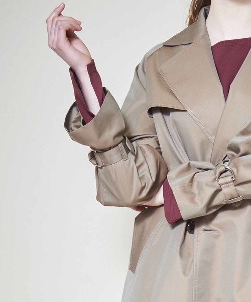 kha:ki（カーキ）の「「KHA:KI / カーキ」ワイドロングトレンチコート（トレンチコート・レディース・モカ/ブラック・1/2）」の10枚目の写真