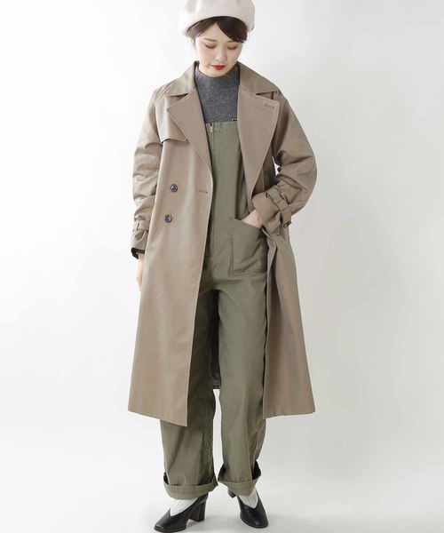 kha:ki（カーキ）の「「KHA:KI / カーキ」ワイドロングトレンチコート（トレンチコート・レディース・モカ/ブラック・1/2）」の16枚目の写真