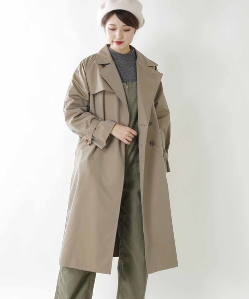 kha:ki（カーキ）の「「KHA:KI / カーキ」ワイドロングトレンチコート（トレンチコート・レディース・モカ/ブラック・1/2）」の17枚目の写真