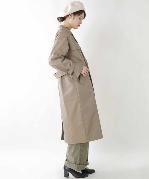 kha:ki（カーキ）の「「KHA:KI / カーキ」ワイドロングトレンチコート（トレンチコート・レディース・モカ/ブラック・1/2）」の15枚目の写真