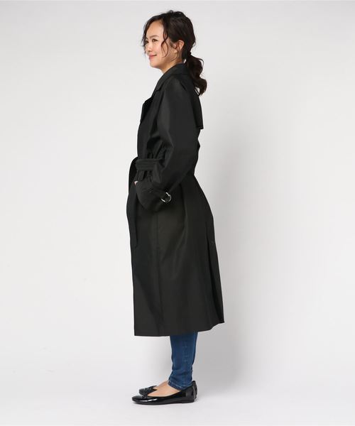 kha:ki（カーキ）の「「KHA:KI / カーキ」ワイドロングトレンチコート（トレンチコート・レディース・モカ/ブラック・1/2）」の3枚目の写真