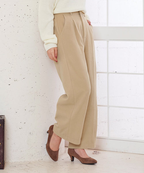 KOBE LETTUCE（コウベレタス）の「フェイクウールワイドパンツ＊レディース/ボトムス[M2302]神戸レタス（その他パンツ・レディース・ブラック/ベージュ/パープル/アイボリー/モカ/ブラウン系その他・FREE）」の5枚目の写真