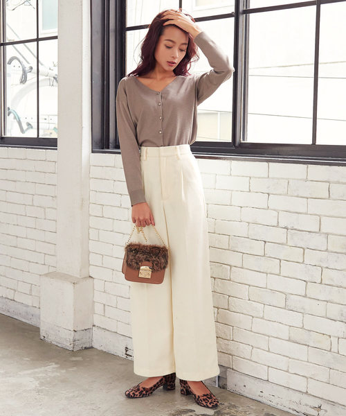 KOBE LETTUCE（コウベレタス）の「フェイクウールワイドパンツ＊レディース/ボトムス[M2302]神戸レタス（その他パンツ・レディース・ブラック/ベージュ/パープル/アイボリー/モカ/ブラウン系その他・FREE）」の13枚目の写真