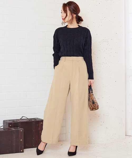 KOBE LETTUCE（コウベレタス）の「フェイクウールワイドパンツ＊レディース/ボトムス[M2302]神戸レタス（その他パンツ・レディース・ブラック/ベージュ/パープル/アイボリー/モカ/ブラウン系その他・FREE）」の11枚目の写真