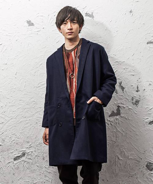 MinoriTY（マイノリティ）の「ビッグWチェスターコート（ダウンジャケット/コート・メンズ・ブラック/ワイン/チャコール/ベージュ/ネイビー/イエロー・M/L）」の4枚目の写真