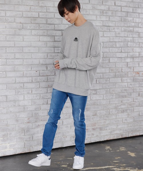 カッパ　KAPPA バックロゴ　刺繍ロゴ　切替　サイドライン　黒　白　XL程 カッパ KAPPA バックロゴ 刺繍ロゴ 切替 サイドライン 黒 白 XL