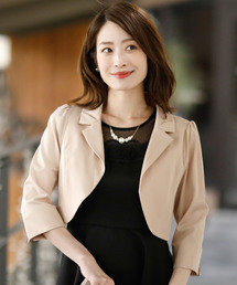 PourVous | テーラード ジャケット ショート ボレロ 結婚式対応 オケージョン (テーラードジャケット)