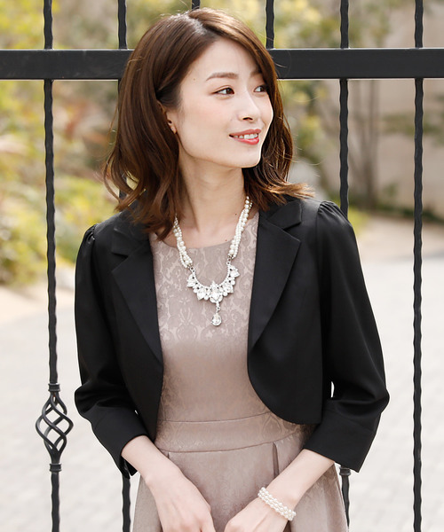 セール】テーラードジャケットショートボレロ結婚式対応オケージョン