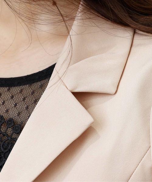 PourVous（プールヴー）の「テーラード ジャケット ショート ボレロ 結婚式対応 オケージョン （テーラードジャケット・レディース・ブラック/ベージュ/ミント・M/L）」の10枚目の写真