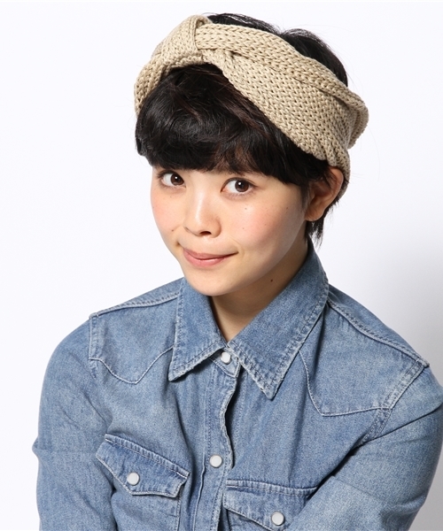 Kastane(カスタネ)の「【HIGH LAND KNIT】ヘアバンド(ヘアバンド・レディース・ベージュ/ネイビー/グリーン・FREE)」の4枚目の写真