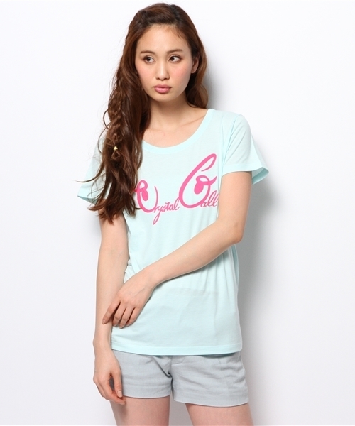 CRYSTAL BALL(クリスタルボール)の「Go Lucky Travel Logo Tee(Tシャツ/カットソー・レディース・ホワイト/ブラック/グリーン・FREE)」の3枚目の写真
