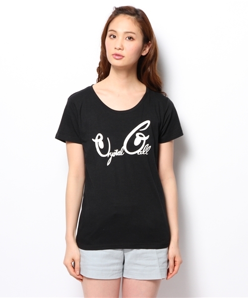 CRYSTAL BALL(クリスタルボール)の「Go Lucky Travel Logo Tee(Tシャツ/カットソー・レディース・ホワイト/ブラック/グリーン・FREE)」の4枚目の写真