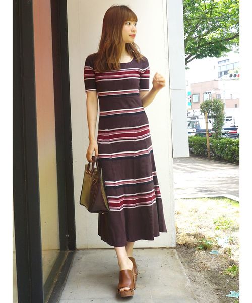 リブニットロングワンピース ワンピース Mercuryduo マーキュリーデュオ のファッション ワンピース ワンピース セール